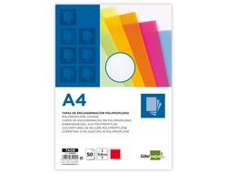 Tapa Encuadernacion Liderpapel Polipropileno Ondulado A4 0.8 mm Rojo Paquete de 50 Unidades