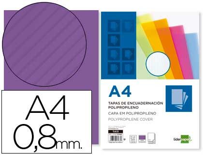 Tapa Encuadernacion Liderpapel Polipropileno Ondulado A4 0.8 mm Violeta Paquete de 50 Unidades