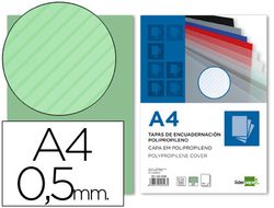 Tapa Encuadernacion Liderpapel Polipropileno Rayado A4 0.5Mm Verde Paquete de 100 Unidades