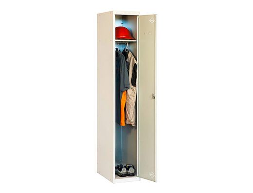 Taquilla metalica simonlocker 1 puerta con cerradura respiradero y etiquetero gris/gris 1800x500x300 mm