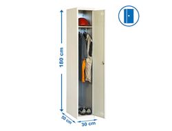 Taquilla metalica simonlocker 1 puerta con cerradura respiradero y etiquetero gris/gris 1800x500x300 mm