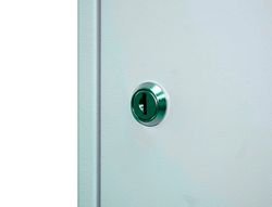 Taquilla metalica simonlocker 2 puertas con cerradura respiradero y etiquetero gris/gris 1800x500x300 mm