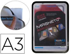 Tarifold pack 2 marco magneto iman A3 negro superficie antirreflejo esquinas redondeadas 195067