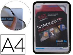 Tarifold pack 2 marco magneto iman A4 negro superficie antirreflejo esquinas redondeadas 195037