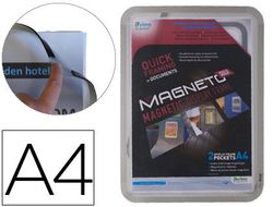 Tarifold pack 2 marco magneto iman A4 plata superficie antirreflejo esquinas redondeadas 195030