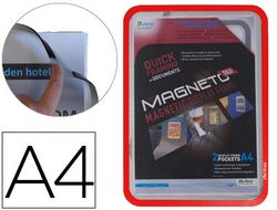 Tarifold pack 2 marco magneto iman A4 rojo superficie antirreflejo esquinas redondeadas 195033