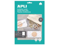 Tarjeta de visita apli invitacion hogar 210x99 mm 200 gr blanca bolsa de 15 hojas DIN A4