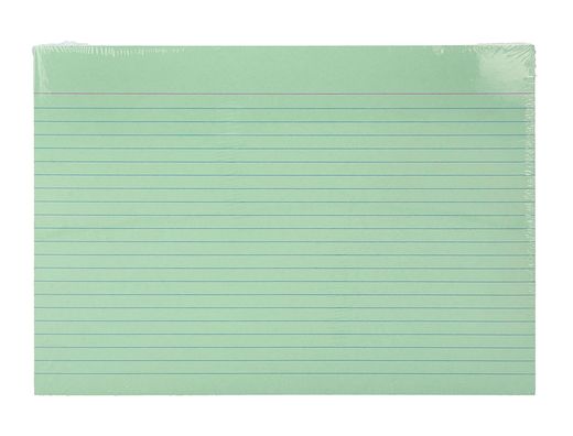 Tarjeta liderpapel para estudiar rayada cartulina de colores 170gr 160x220mm paquete de 200 unidades