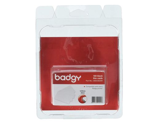 Tarjeta pvc para impresora badgy grosor 0,76 mm pack de 100 unidades