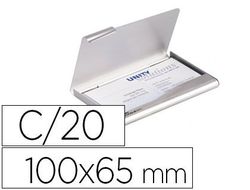 Tarjetero Durable Aluminio Capacidad 20 Tarjetas de Visitas 55X90 mm Color Plata 100X65 Mm