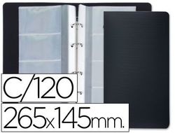 Tarjetero Liderpapel 4 Anillas 15 Fundas de 4 Departamentos 265X145 Mm