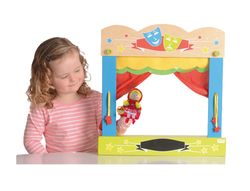 Teatro fiesta crafts de sobremesa marionetas en madera y tela una cara 45x47 cm