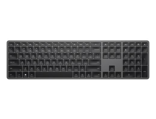 Teclado hp 975 dual inalambrico bluetooth 5.0 retroiluminacion usb-c color gris
