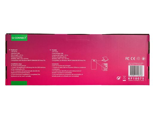 Teclado q-connect con cable 1,35 mt color negro