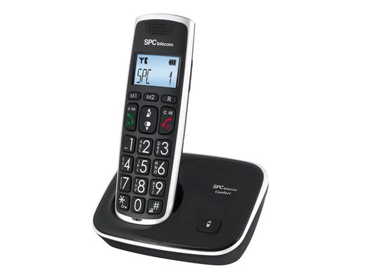 Telefono Inalambrico Spc Telecom 7608N Teclas Digitos y Pantalla Extra Grandes Compatible Audifonos