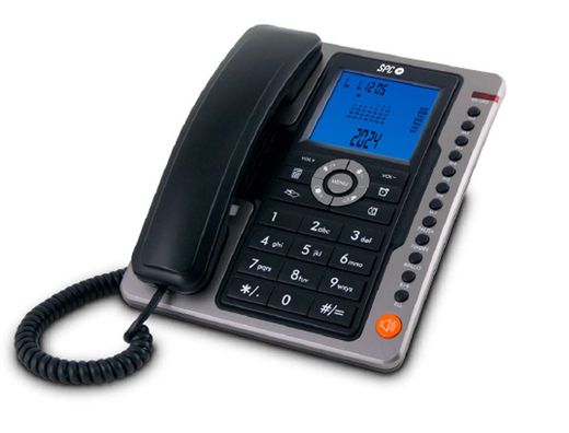 Telefono spc sobremesa/mural pantalla 3,5\" retroiluminada con rellamada opcion mute 7 memorias directas color negro"