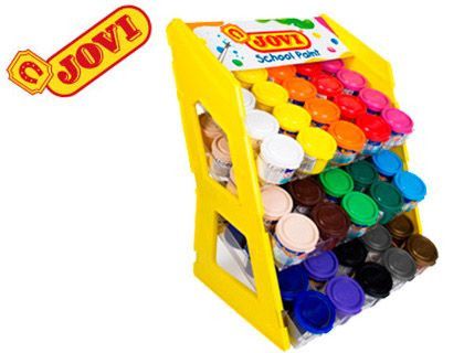 Tempera escolar jovi 35 ml expositor sobremesa de 100 unidades colores surtidos