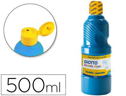 Témpera lavable botella 500 ml color cyan ref 535315