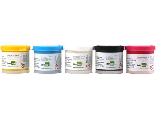 Tempera Liderpapel Escolar 40 Ml 5 Colores Surtidos + Pincel