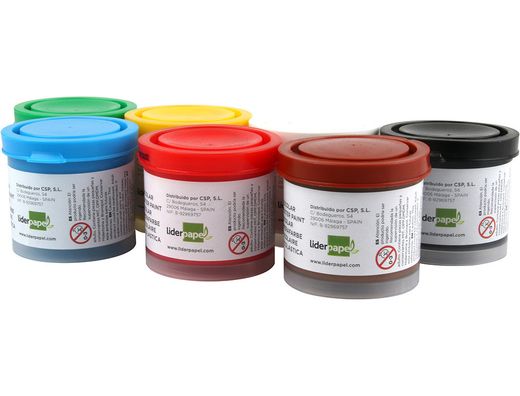 Tempera Liderpapel Escolar 40 Ml 7 Colores Surtidos + Pincel