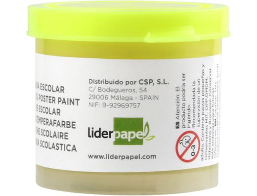 Tempera Liderpapel Escolar 40 Ml Amarillo Limon