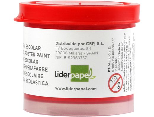 Tempera Liderpapel Escolar 40 Ml Rojo