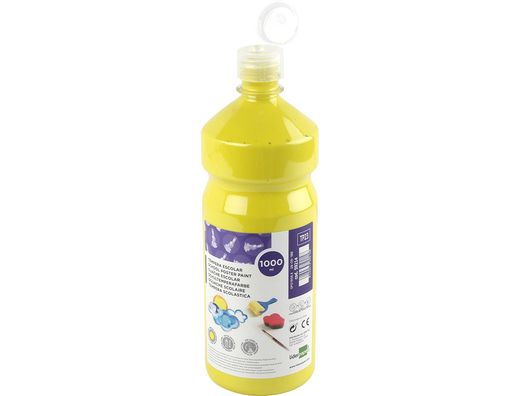 Tempera Liquida Liderpapel Escolar 1000 Ml Amarillo Limon