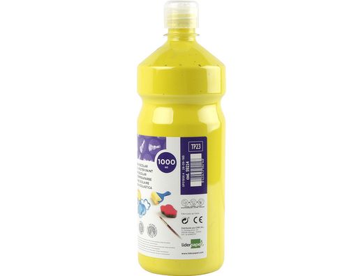 Tempera Liquida Liderpapel Escolar 1000 Ml Amarillo Limon