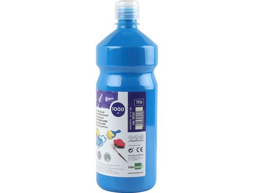 Tempera Liquida Liderpapel Escolar 1000 Ml Azul
