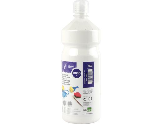 Tempera Liquida Liderpapel Escolar 1000 Ml Blanco