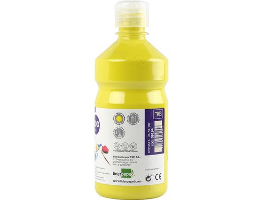 Tempera Liquida Liderpapel Escolar 500 Ml Amarillo Limon