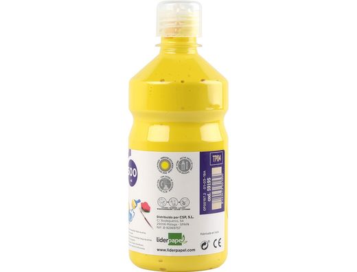 Tempera Liquida Liderpapel Escolar 500 Ml Amarillo