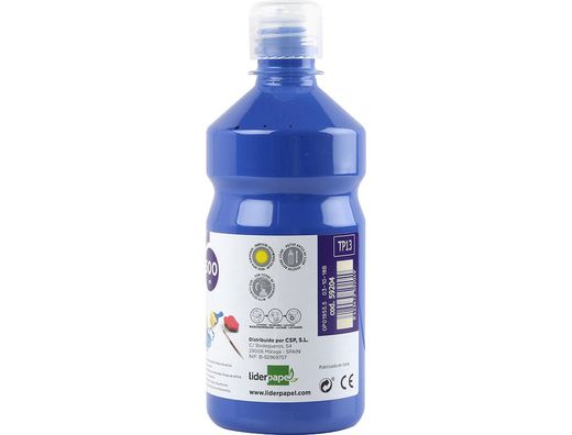 Tempera Liquida Liderpapel Escolar 500 Ml Azul Marino