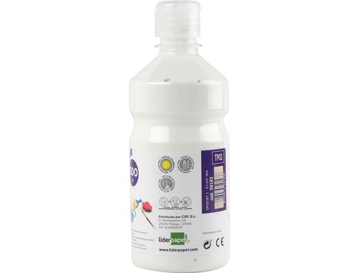 Tempera Liquida Liderpapel Escolar 500 Ml Blanco