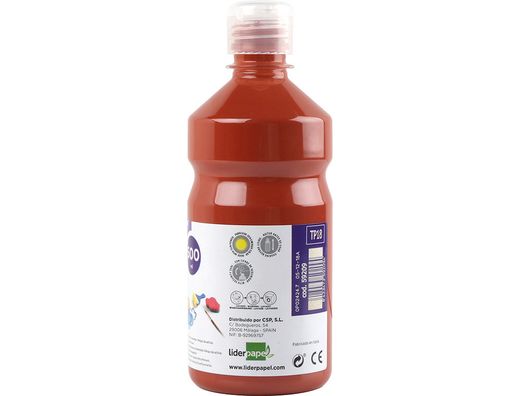 Tempera Liquida Liderpapel Escolar 500 Ml Marron