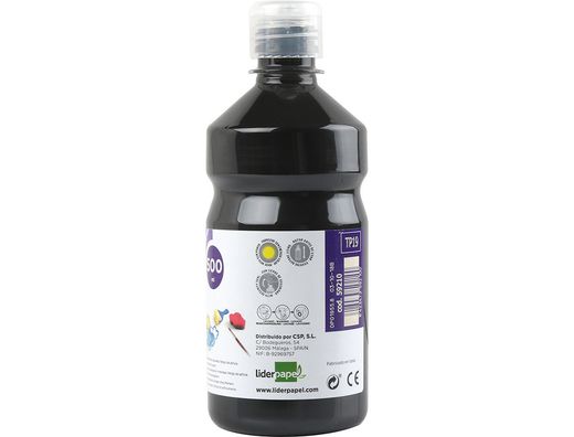 Tempera Liquida Liderpapel Escolar 500 Ml Negro
