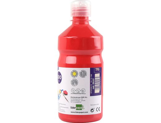 Tempera Liquida Liderpapel Escolar 500 Ml Rojo