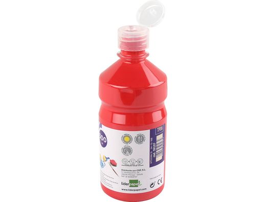 Tempera Liquida Liderpapel Escolar 500 Ml Rojo