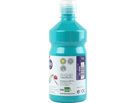 Tempera Liquida Liderpapel Escolar 500 Ml Turquesa