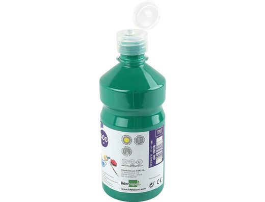 Tempera Liquida Liderpapel Escolar 500 Ml Verde Oscuro