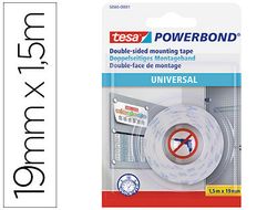 Tesa blister cinta adhesiva doble cara universal 1,5 m x 19 mm 58565-00001-00