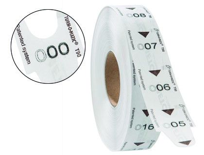 Tickets turnomatic 31x67mm impresiÓn negro sobre blanco rollo 4000 tickets