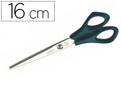 Tijera oficina faibo acero inoxidable 16 cm empuñadura ergonomica en blister