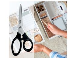 Tijera oficina leitz acero inoxidable 185 mm color negro