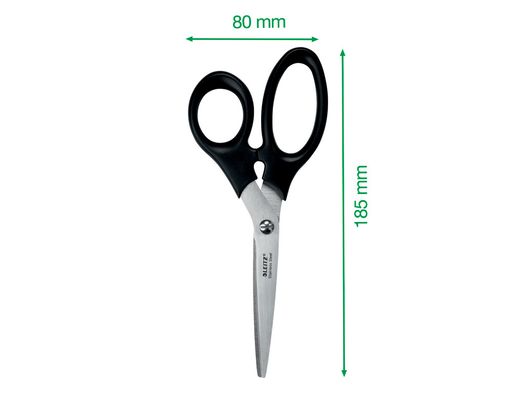 Tijera oficina leitz acero inoxidable 185 mm color negro