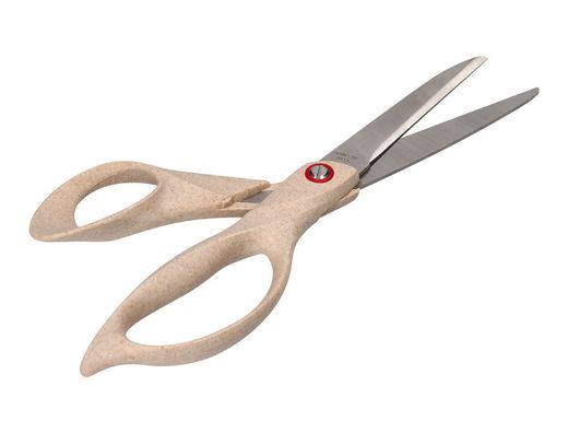 Tijera oficina liderpapel acero inoxidable mango eco material 8\" 21,5 cm en blister"