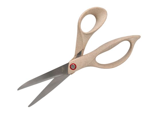 Tijera oficina liderpapel acero inoxidable mango eco material 8\" 21,5 cm en blister"