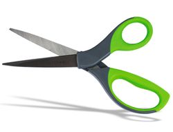 Tijera Q-Connect Mango Caucho 8" 21 cm Blister