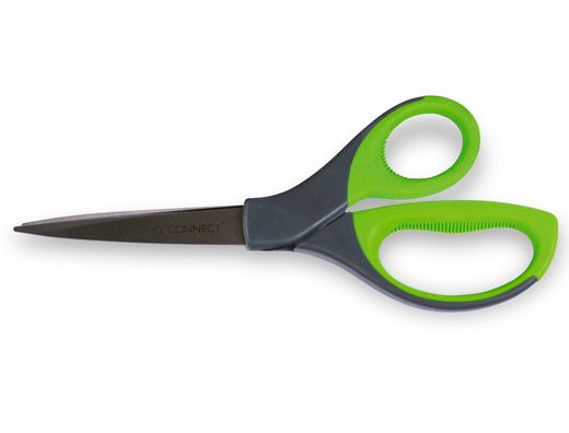 Tijera Q-Connect Mango Caucho 8" 21 cm Blister