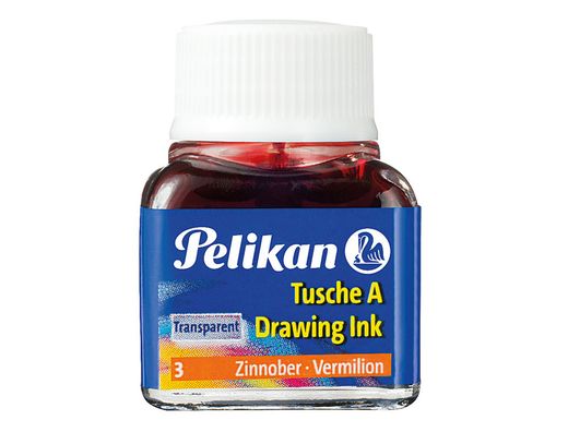 Tinta china Pelikan con dosificador rojo bermellón